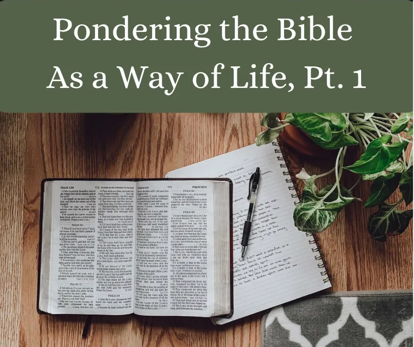 Pondering the Bible as A Way of Life, Pt. 1